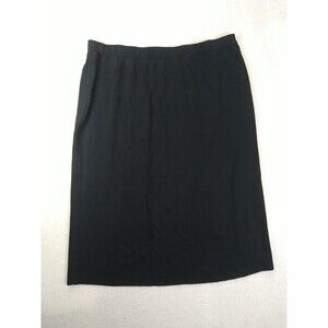 Ming Wang Skirt Women's Large Black Knit Pull On Midi Pencil Office Career